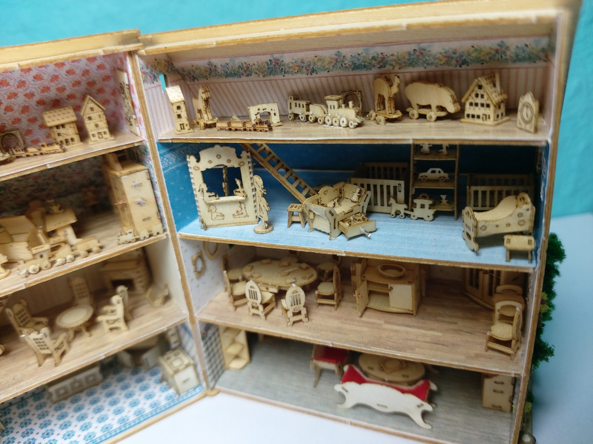 Odoria Miniatur Fenster Aus Holz - Puppenhaus Möbel Zubehör Im Maßstab 1/12, 10x1,7x13,3 Cm