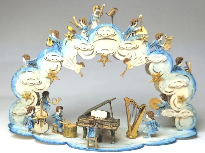 Bastelset Figurenaufsteller Wolke 7 Miniatur 13 Musikengel Instrumente M 1 : 12
