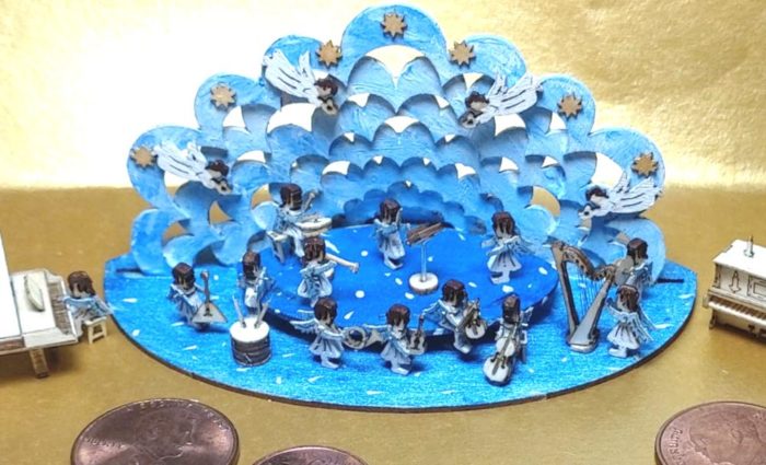 Bastelset Miniatur Holz Engelwolke 12 Musikengel 12 Instrumente M 1 : 12 – Bild 2