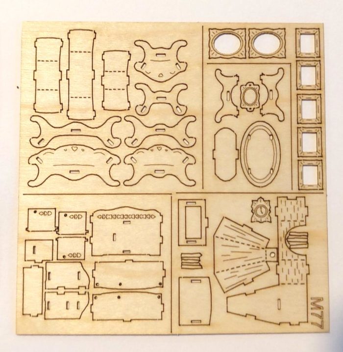 Miniatur Bastelset Möbel Wohnzimmer M 1:144 Holz – Bild 2