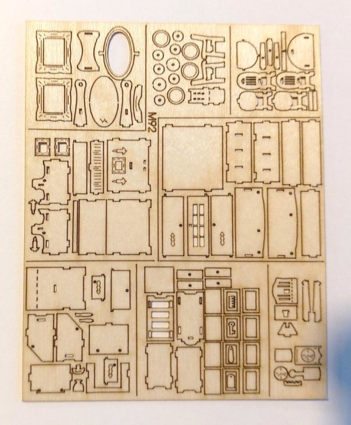 Miniatur Bastelset Möbel Zimmer der Musen M 1:144 Holz – Bild 3