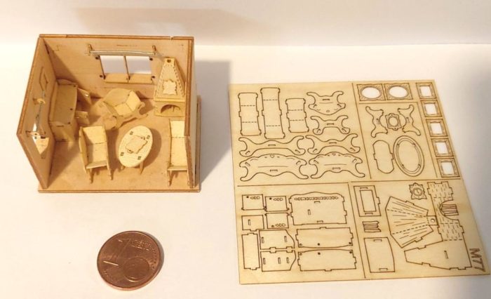 Miniatur Bastelset Möbel Wohnzimmer M 1:144 Holz