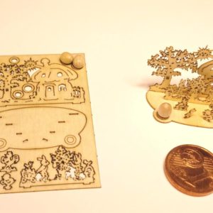 Bastelset Miniatur Pilzhaus mit Eierbaum Holz Natur