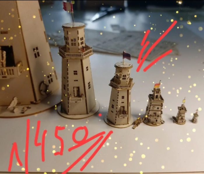 Bastelset Leuchtturm zu öffnen Holz M 1:450 T-Gauge – Bild 4