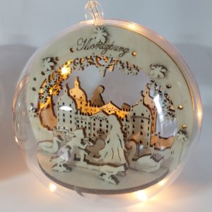 Bastelset Weihnachtskugel Schloss Moritzburg Beleuchtung warmweiss 8 cm