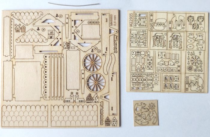 Marktkarren Holz mit Spielzeug Bastelset M 1:48