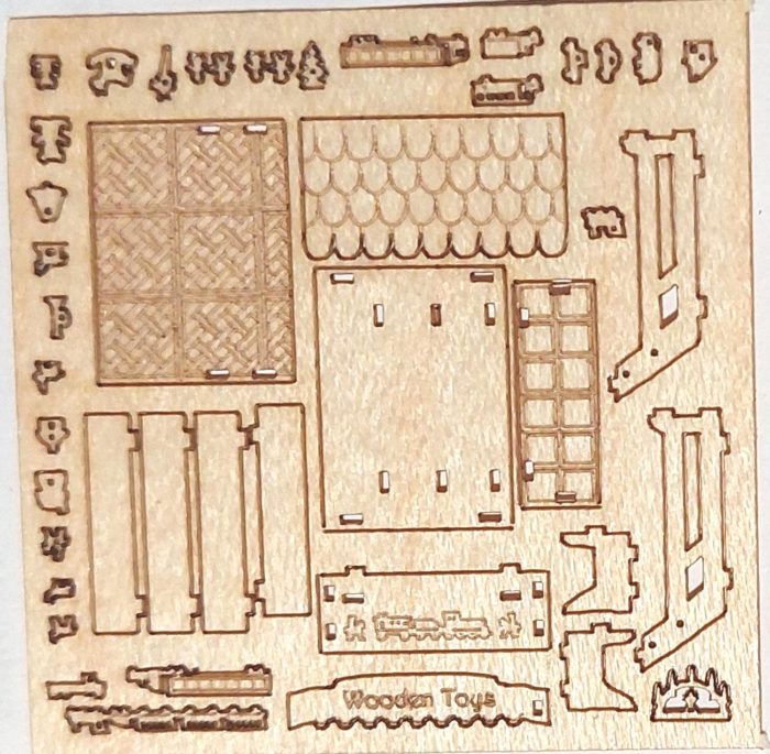 Bastelset Mini Marktstand mit 27 Spielsachen  M 1 : 144