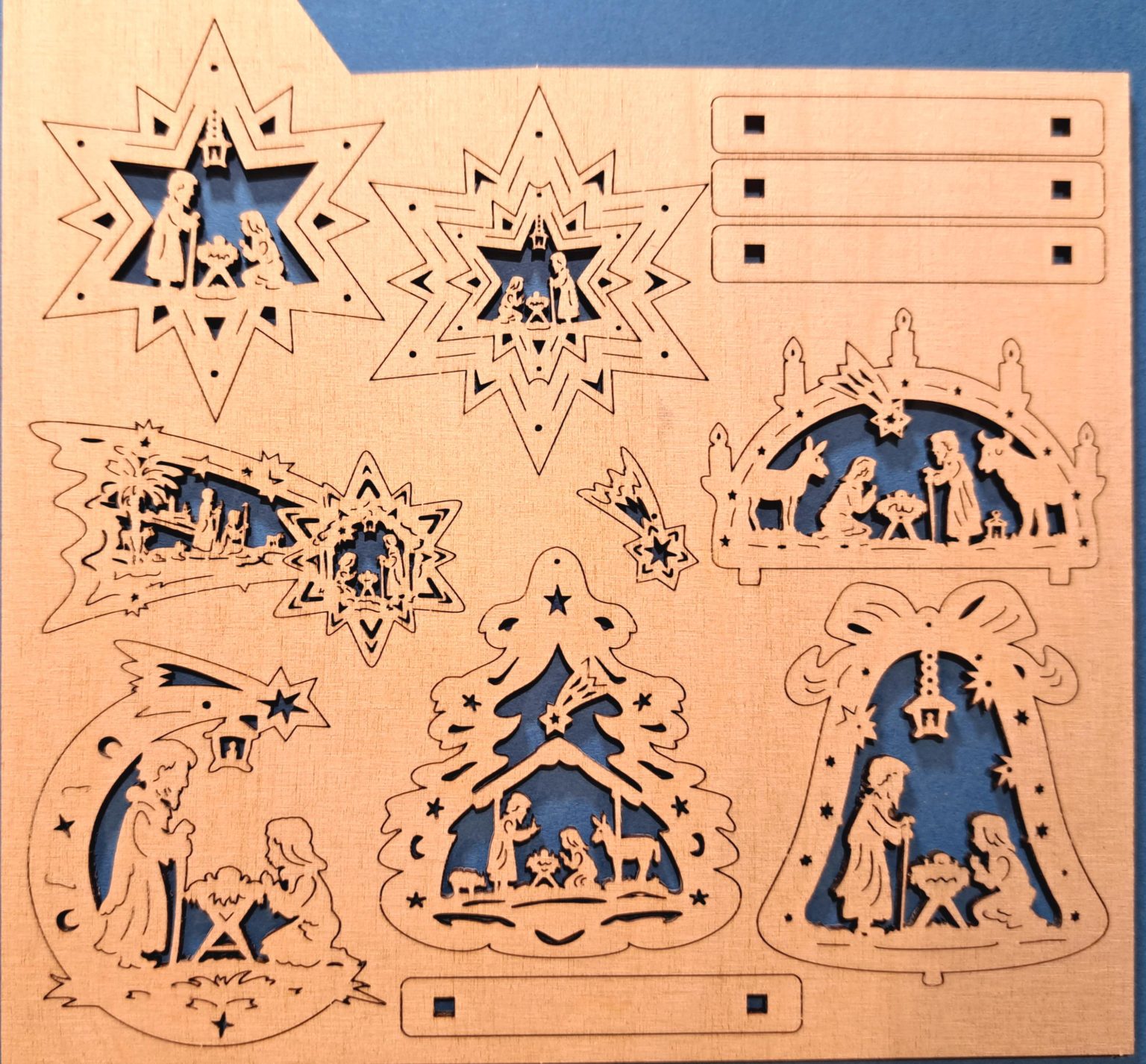 7 Krippenmotive Tischschmuck Baumschmuck Weihnachten 6 cm VAHolzkunst