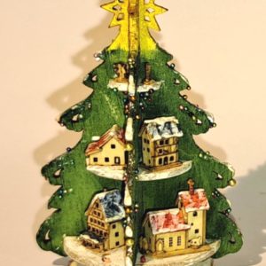 Tannenbaum Display Holz M 1 : 48 montiert mit Häusern M 1 : 2000