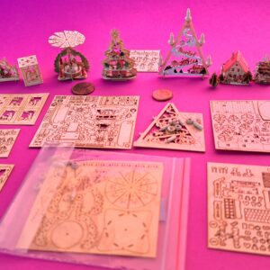 Konvolut 8 Bastelsets Weihnachstdekorationen Miniatur Holz