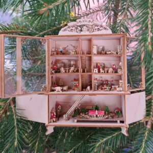Puppenhausschrank montiert Babyhouse mit Dekoration Holz M 1 : 24