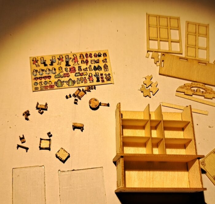 Bastelset Puppenhausschrank M 1 : 48 Möbel Dekoration Holz – Bild 3