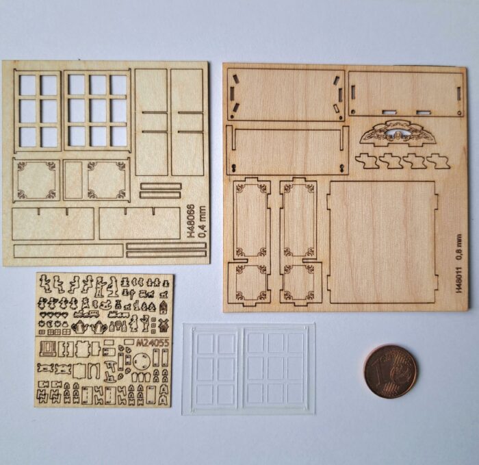 Bastelset Puppenhausschrank M 1 : 48 Möbel Dekoration Holz – Bild 2