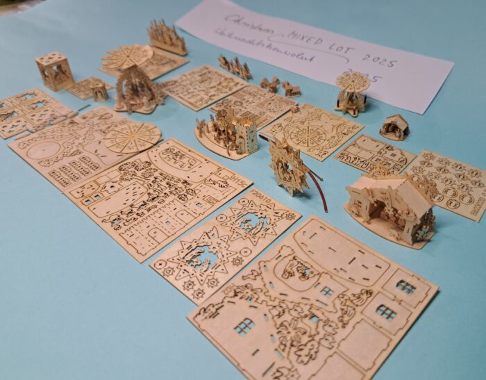Weihnachtskonvolut 2025 Weihnachstdekorationen 12 Bastelsets Miniatur Holz – Bild 4