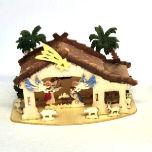 Krippe Heilige Familie Holz Miniatur M 1 : 144