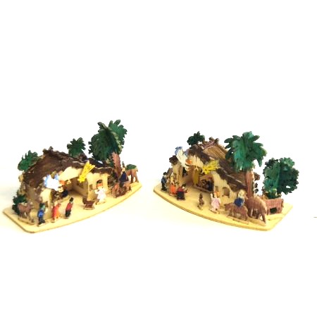 Krippe Heilige Familie mit Bäumen Holz Miniatur M 1 : 288 – Bild 2