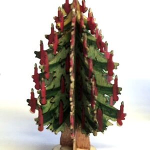 Weihnachtsbaum achtarmig mit Kerzen handbemalt