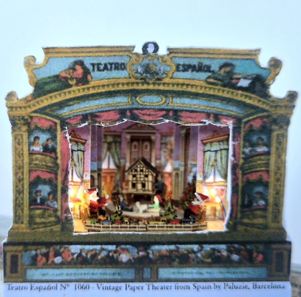 Theater montiert Spielzimmer Bastelset Holz handbemalt M 1 : 144