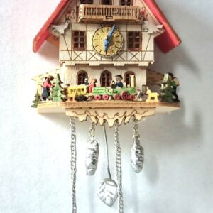 Miniatur montiert Handbemalt Kuckuckuhr Eisenbahn M 1 : 12