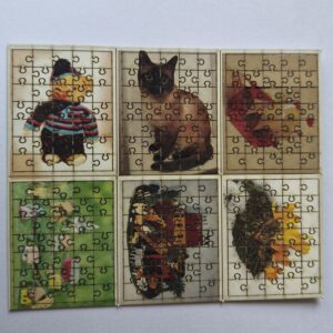Konvolut 6 echte Mini Puzzle Karton Tedddy farbig 35 teilig