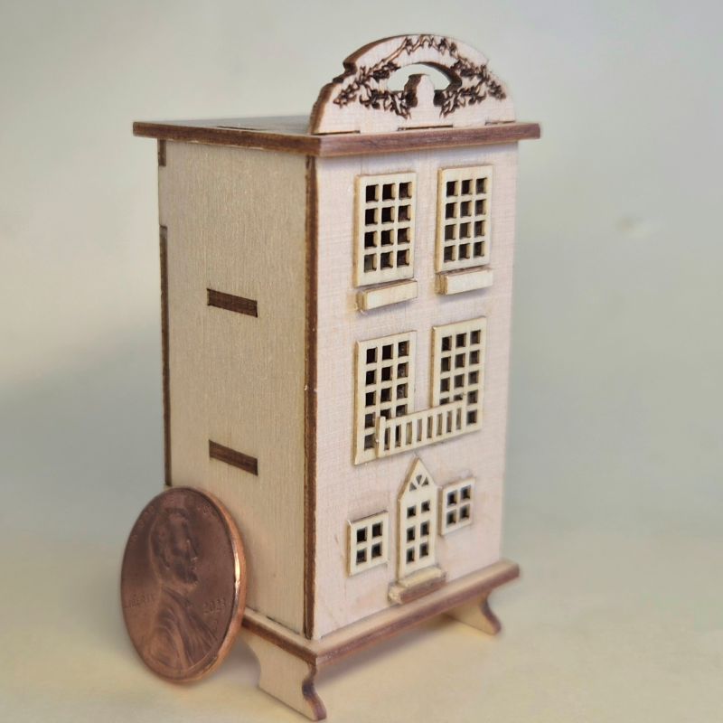 Puppenhaus Schrank Holz Englischer Stil möbliert M 1 : 288 – Bild 2