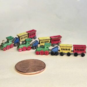 Miniatur Zug Personenzug handbemalt Holz M 1 : 500