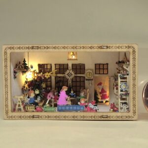 Weihnachtsstube LED beleuchtet handbemalt Miniatur M 1 : 144