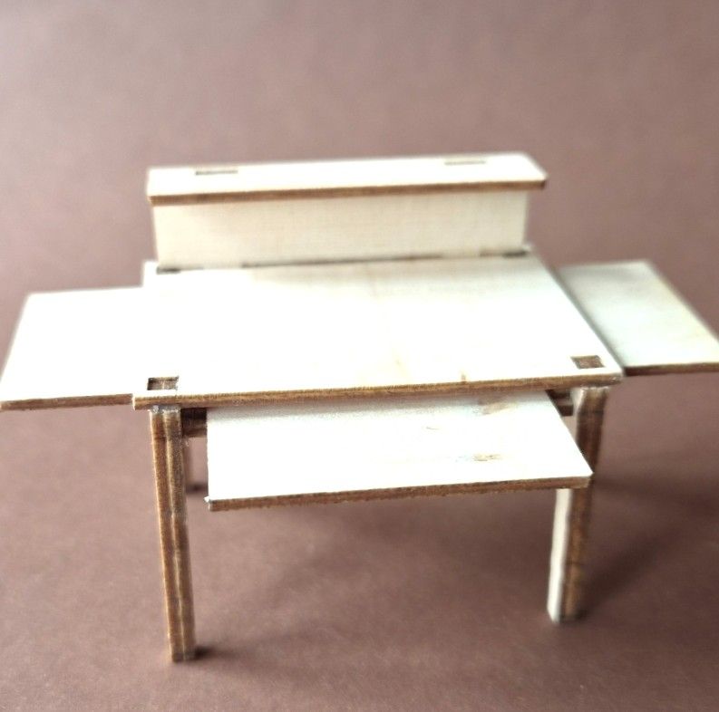 Konvolut montiert Verkaufstisch Klappstuhl Holz 32 Miniaturen – Bild 4