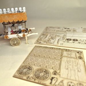 Halloweenkarren M 1 : 48 Holz Miniatur Bastelset mit Dekoration