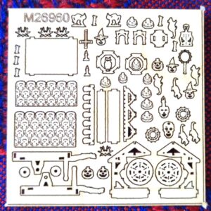 Halloweenkarren M 1 :144 Holz Miniatur Bastelset mit Dekoration